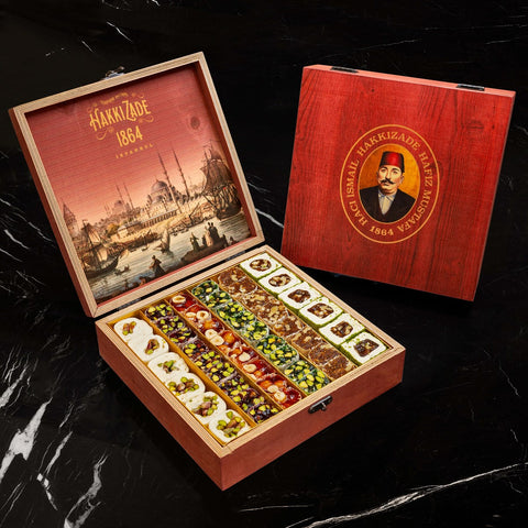 Premium Mixed Turkish Delight With Custom HM Wooden Box 2kg